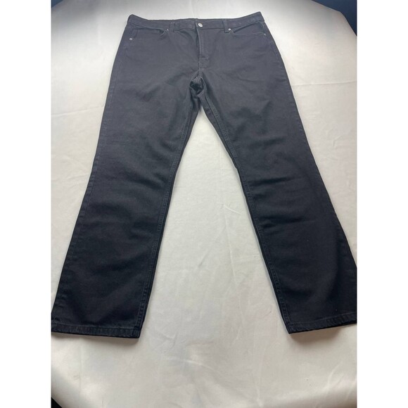 H&M &Denim Vintage Straight Jeans Womens Size 16 Black Denim High Waist Pockets - Picture 1 of 4